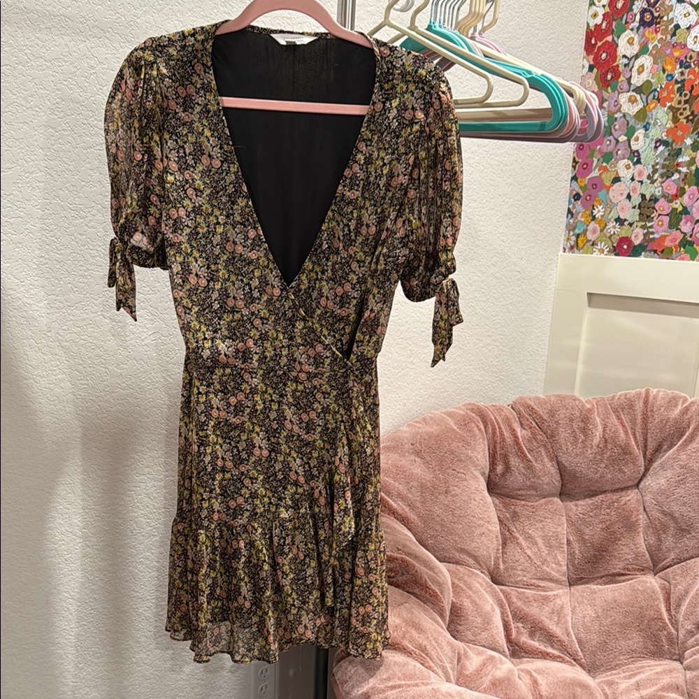 LC Lauren Conrad Floral Mini Dress - Black and Pink